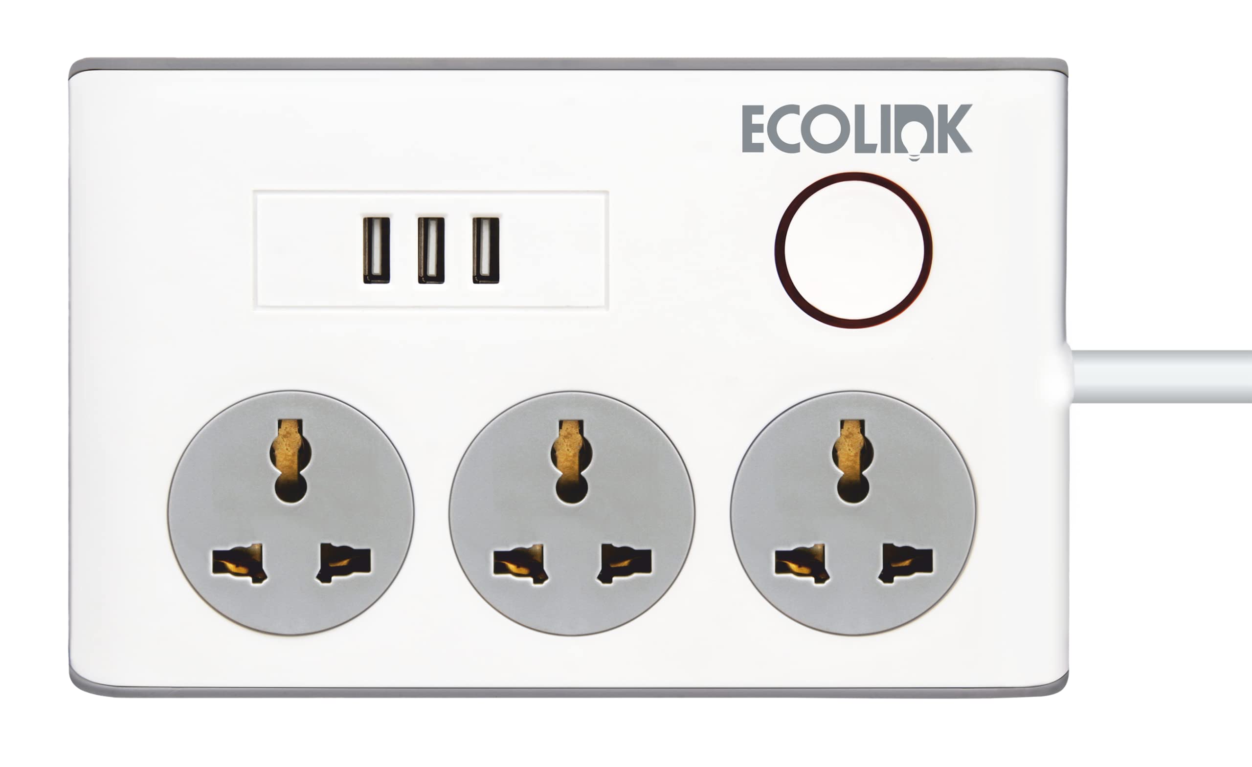 ECOLINK SPIKE GUARD 3 SOCKET 6A+ 3 USB
